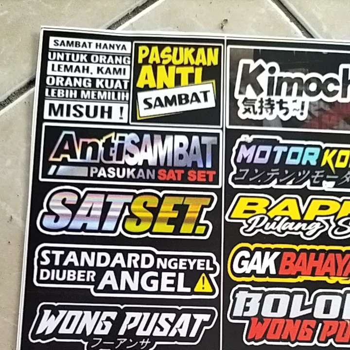 Stiker Kata Kata | Stiker 1 Lembar | Stiker Pack | Lazada Indonesia