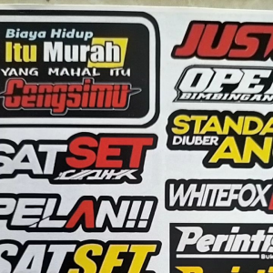Stiker Kata Kata | Stiker 1 Lembar | Stiker Pack
