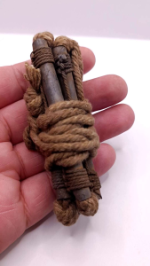 K507 ตะกรุด คาดเอว 4 ดอก หลวงพ่อเดิม วัดหนองโพ เนื้อ ตะกั่ว ชิน ยาว 100 cm.