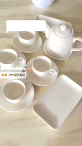 Ceramic Cup Saucer Set 220ml Hotel Coffee Delu Cup Tea Kopi Teh 5 Star Quality