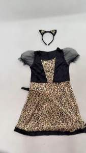 READY STOCK Cosplay Kids Leopard Cheetah Girl Animal Costume Wild Animal Safari Costum Story Book Character Movie Character