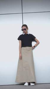 Rok Soft Jeans Panjang  Bahan Katun Twill Rok A-Line Wanita Skirt Panjang Warna Krem Dan Hijau Rok Fashionable Ukuran Besar Rok Soft Jeans Untuk Berbagai Acara - Lazada