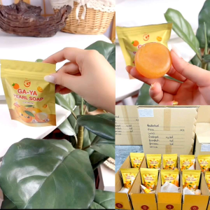 สบู่กายา ไข่มุก GAYA PEARL 1 ห่อ ขนาดก้อนละ30กรัม แถม บูสติ่งเซรั่ม1 หลอด