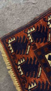 Afghan tribal carpet wool on wool size 100x124 cm hand made in Afghanistan 🇦🇫