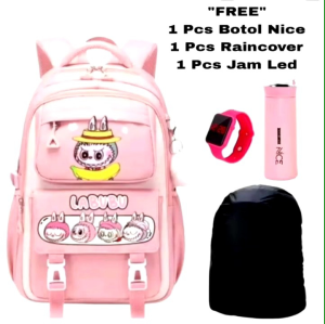 Tas sekolah anak perempuan LABUBU tas sekolah anak remaja SD SMP tas ransel