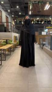 Abaya Salsabila Hitam Premium - Gamis Syari Elegan Wanita Muslim (S-XXL)