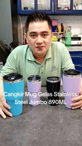 GELAS KOPI MUG STAINLESS STEEL AESTHETIC TAHAN PANAS dan DINGIN SUS 304 ANTI TUMPAH 450ML & 890 ML