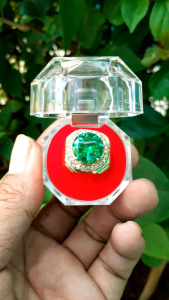 CINCIN BATU GREEN AQUAMARIN SUPER MEWAH