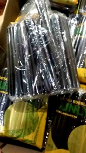 Sedotan Steril Bubble Tea Boba Hitam 12mm x 21cm isi 100pcs