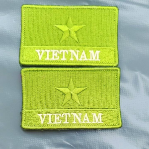 Patch vải thêu nền rêu cờ Việt Nam sticker cờ Đỏ sao vàng