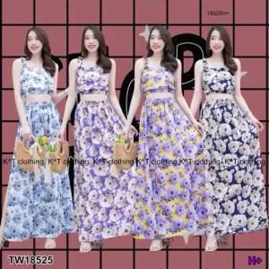 ❣️Set 2 ชิ้น เสื้อทรงครอปสายเดี่ยวยางยืด สม็อคขอบ👗