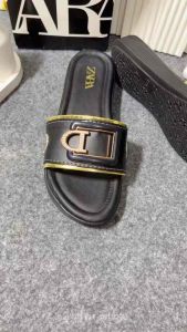 Sandal Selop Wedges Zara D Premium Kekinian Korean Style Super Empuk Kode SM35