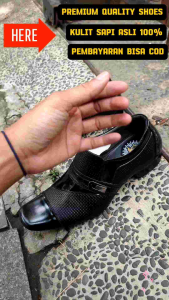 CIBADUYUT | SEPATU PANTOFEL FORMAL PRIA ( GARANSI KULIT SAPI 100% ) MODEL 6001 HITAM ( PREMIUM HIGH QUALITY