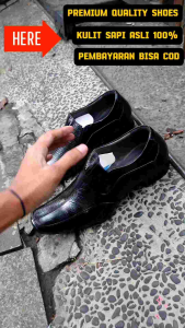 SEPATU PANTOFEL FORMAL SEPATU OXFORD PRIA KULIT SAPI 100% KODE 6029 HITAM ( PRODUKSI SENDIRI )
