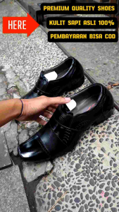 SEPATU PANTOFEL FORMAL SEPATU OXFORD PRIA KULIT SAPI 100% KODE 6039 HITAM ( PRODUKSI SENDIRI )