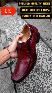 | SEPATU PANTOFEL FORMAL PRIA ( GARANSI KULIT SAPI 100% ) MODEL 6029 MARUN ( PREMIUM HIGH QUALITY )