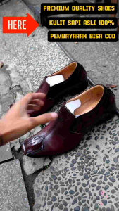 SEPATU PANTOFEL FORMAL SEPATU OXFORD PRIA KULIT SAPI 100% KODE 6028 MARUN ( PRODUKSI SENDIRI )