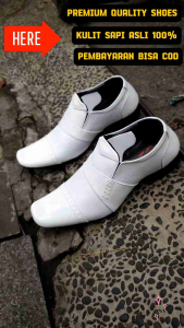 SEPATU PANTOFEL FORMAL SEPATU OXFORD PRIA KULIT SAPI 100% KODE 6039 PUTIH ( PRODUKSI SENDIRI )