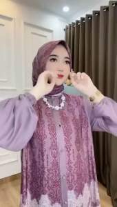 Ross Shop - Gamis Jelita Set Hijab - Gamis Busui Kancing - Gamis Free Hijab