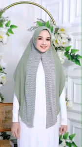 Jilbab Instan SegiTiga Oval RINIE Bahan Jersey Mix Mamosa By Cahaya masa