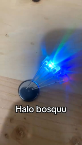 5PCS LED 5MM BENING WARNA BIRU MERAH PINK UNGU