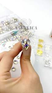 Set 100 viên đá khối chân nhọn mix đủ màu siêu sáng đẹp