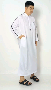 Gamis Pria JUBAH Ikhwan Muslim Kombinasi lis A04