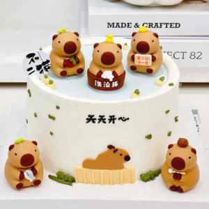 Capybara Cake Topper Cake Decoration l 可爱卡皮巴拉蛋糕插件 蛋糕摆件
