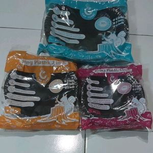 ( ISI 25 PCS ) Piring Plastik Hitam Cap Tupai 6 inch 7 inch & 9 inch