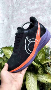 Sepatu Running Pria Wanita Terbaru Keren Sneakers Sport Outdoor Lari Jogging Senam Santai Jalanan Hitam Ungu Olahraga