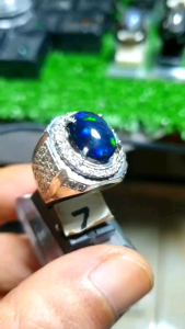 cincin kalimaya black opal ring perak