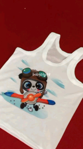 BEE MODERNA -  1 PCS Singlet Anak Singlet Kaos Dalam Bayi Motif Karakter Putih Dan Warna Star Kids Stiker