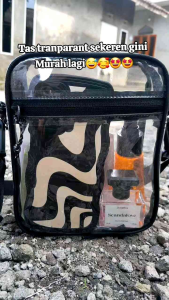 Slingbag Tas selempang bening pria wanita PVC kasual tas Messenger dompet Clutch Tot...