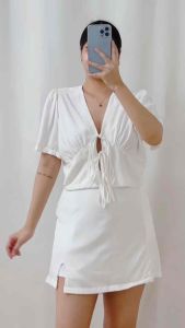 Sabrina COORDS/SET (Tie Top and Skirt with Inner Shorts and pockets)