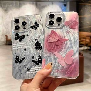HARD CASE KUPU FOR IPHONE 7 8 PLUS X XS XR 11 12 13 14 15 PRO MAX / SOFT CASING AKRILIK / AESTHETIC KOREAN FEATHER CASE GLOSSY SILIKON BUTTERFLY