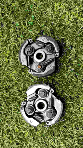 A558คลัช 3 ขา เครื่องตัดหญ้า 2 จังหวะ "มี2แบบ" เหล็ก/อลูมิเนียม (3ขามีฐาน)  3ขา 3สปริง (ผ้าหนา ขาเหล็ก ทน มาก) งานคุณภาพ #ตรงปก