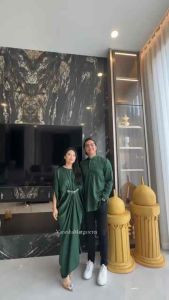 (VM) - 9036Couple Satin Cewe-Cowo / Set Pasangan Dress Lebaran Terbaru