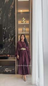 ( VM ) - Kaftan Satin Polos Busui / Kaftan Aplikasi Jumbo 812# Jessie Collection