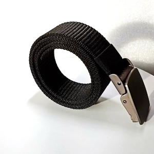 Ikat Pinggang Pria Tactical Jumbo 200cm Metal Buckle Silver Sabuk Kanvas Nylon Gesper Big Size