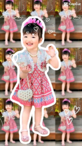 ชุดไทยประยุกต์. เซ็ท 2 ชิ้น จีบรอบ