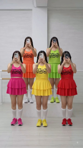 KATHRINA | ZUMBA OUTFIT TOP&LEYERD-SKIRT FASHION TERNO WITH INNER SHORT FOR WOMEN MEDIUM UP TO XL BODY SIZE