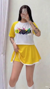 SHARMEIN - COMBI ZUMBA-FITNESS LOOSETOP&SKORT FASHION TERNO FOR WOMEN //M-XL GARTERIZED WAIST//