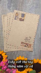 [Set 10 lá thư] Giấy viết thư tâm sự thanh xuân và yêu thương. Chất liệu kraft vintage & thân thiện môi trường.