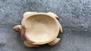 ถาดไม้ ถาดไม้วางอาหาร มินิมอล ใส่อาหาร รูปเต่า ขนาดใหญ่ 47x28x6cm งานทำมือ ตกแต่งบ้าน ไม้จามจุรี ถ้วยไม้ ใส่อาหาร ใส่ผลไม้ Turtle wooden bowl