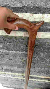 tongkat jalan kayu kelor Jawa motif cula