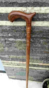 Tongkat Jalan Kayu Kelor Jawa Model Habib Profil Bubut