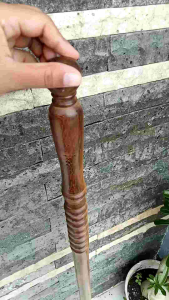 Tongkat Jalan Kayu Kelor Jawa Motif Profil Lurus