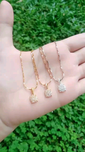 kalung rantai kasandra lilit+liontin bulat di*r mp/perak asli silver 925 lapis emas/perhiasan fashion wanita terbaru