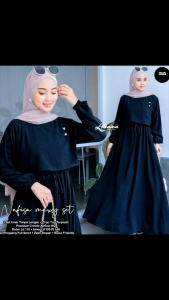 Gamis nafisa  Bahan cringkel airflow //Two in one Baju Gamis Kondangan /Baju Wanita Lebaran