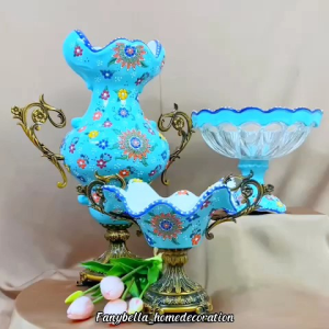 vas bunga keramik kaca pajangan dekorasi hiasan rumah retro mewah import
